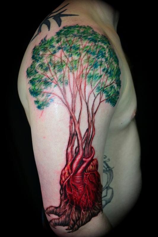 Tattoos - Anatomical Heart Tree of Life - 63667